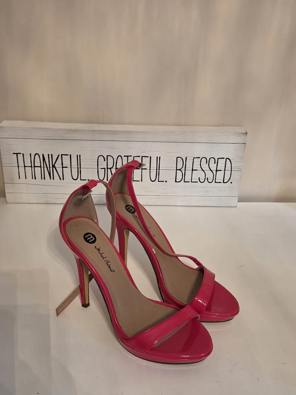Unlabeled Pink Patent High Heel Sandals